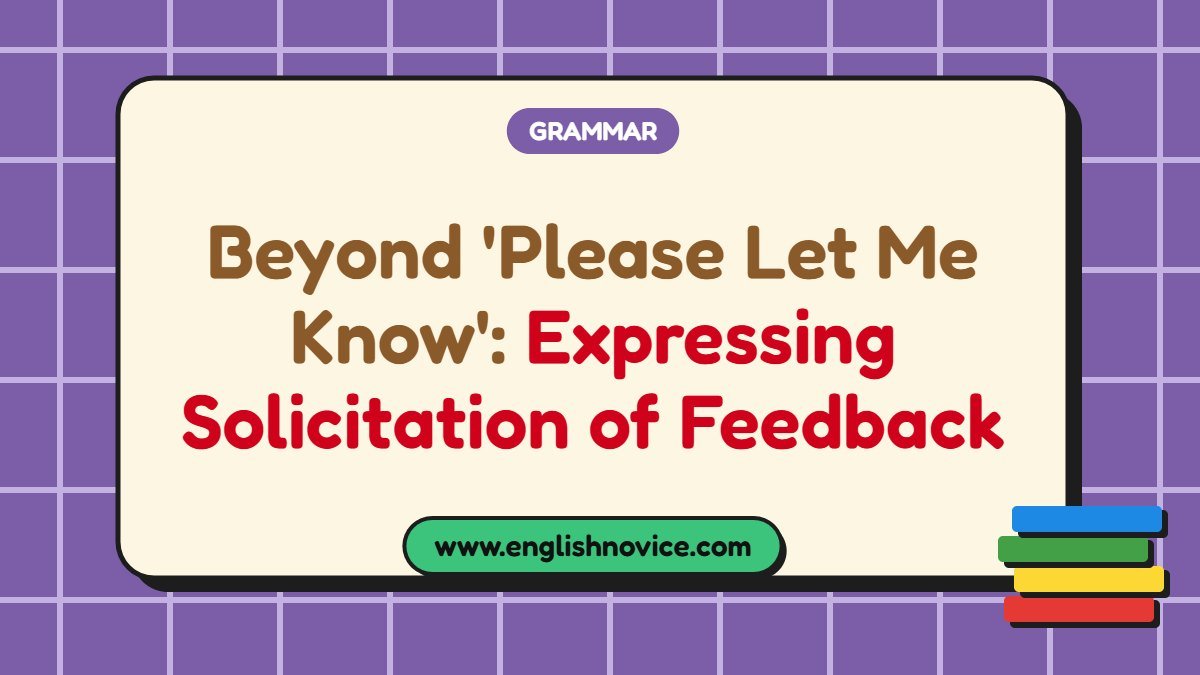 Beyond ‘Please Let Me Know’: Expressing Solicitation of Feedback